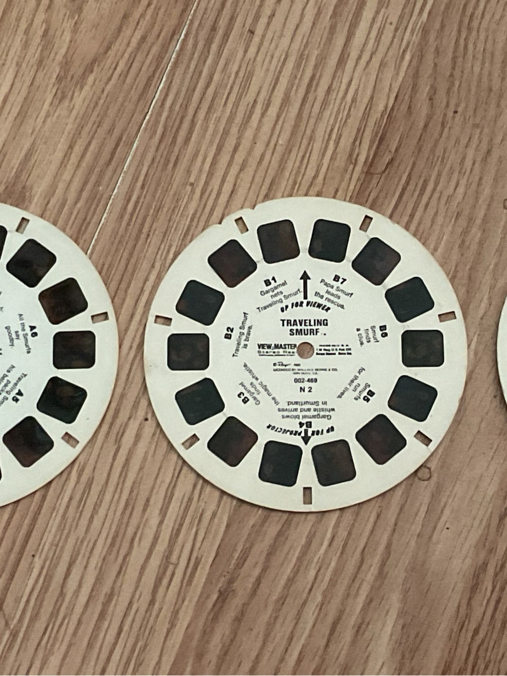 1980 Traveling Smurf View Master Image Reel - 3in all AB&C
